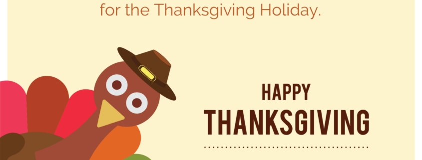 The Alachua County Tax Collector's office will be closed Thursday and Friday, November 26th and 27th for the Thanksgiving Holiday.